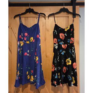 Lot of 2 Old Navy Cami Mini Dress Size L  Floral Smocked A-Line Sleeveless
